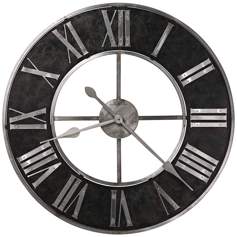 Image 1 Howard Miller Dearborn 32" Round Blackened Steel Wall Clock