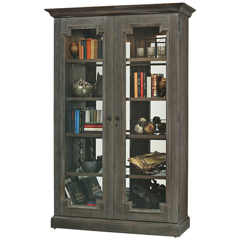 Image 1 Howard Miller Desmond Aged Auburn 2-Door Display Cabinet