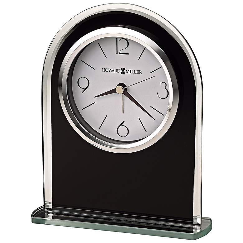 Image 1 Howard Miller Ebony Luster 6 1/4 inch High Tabletop Alarm Clock