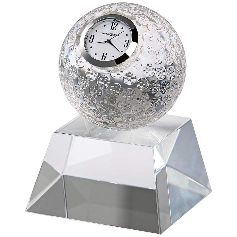 Image 1 Howard Miller Fairway 5 inch High Crystal Golf Ball Table Clock
