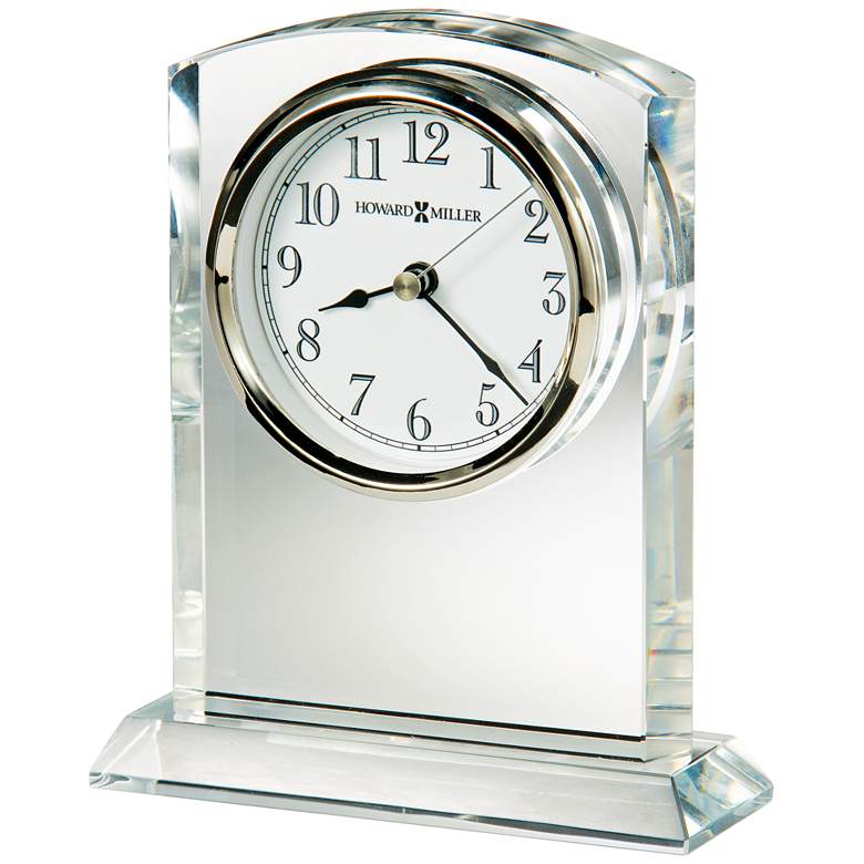 Image 1 Howard Miller Flaire 6 1/4 inchH Optical Glass Table Clock