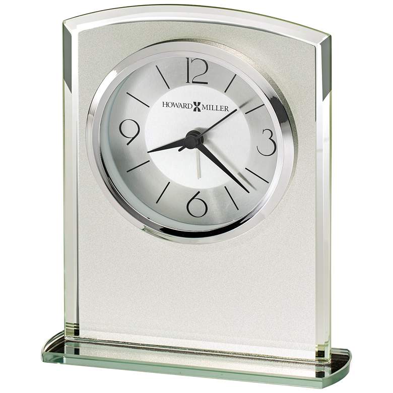 Image 1 Howard Miller Glamour 6 1/4 inchH Frosted Glass Alarm Clock