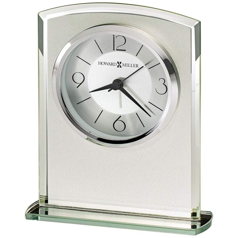 Image 1 Howard Miller Glamour 6 1/4"H Frosted Glass Alarm Clock