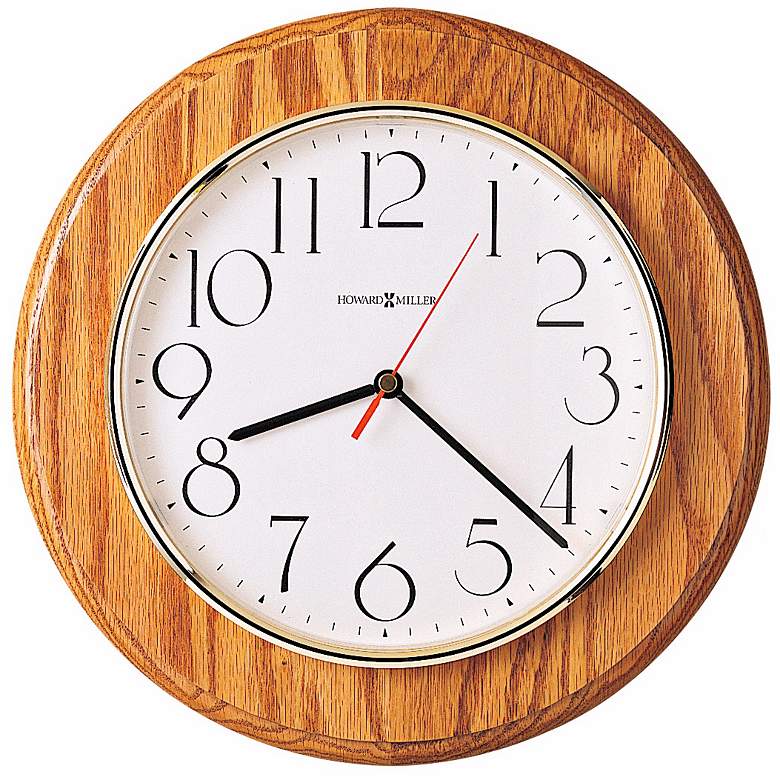 Image 1 Howard Miller Grantwood 11 1/2 inch Wide Oak Wall Clock