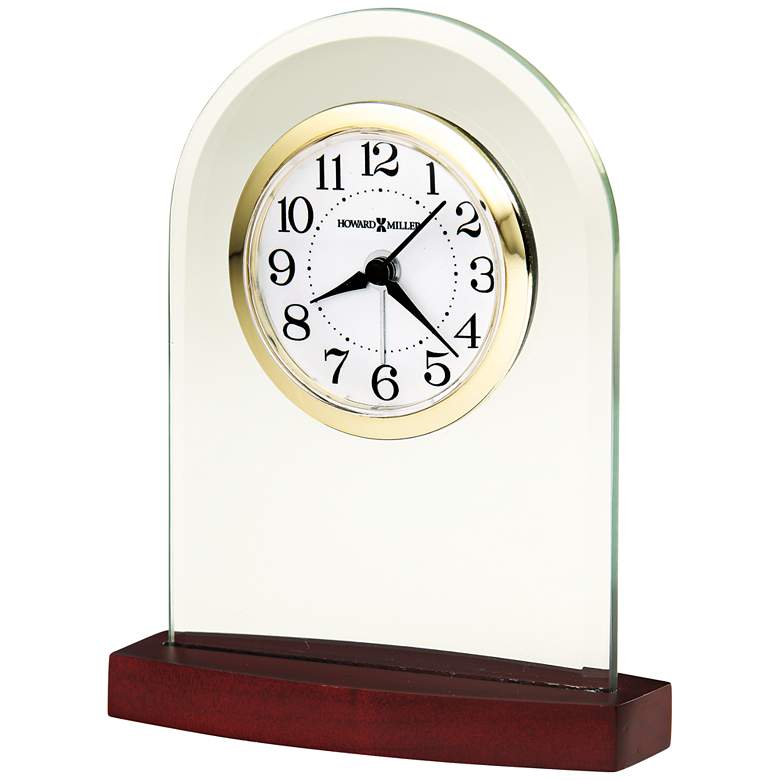 Image 1 Howard Miller Hansen 5 inchH Convex Clear Crystal Alarm Clock