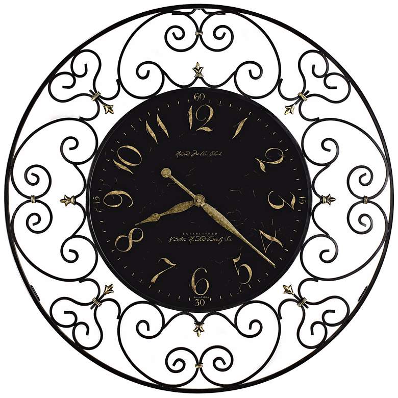 Image 1 Howard Miller Joline 36" Black Iron Wall Clock