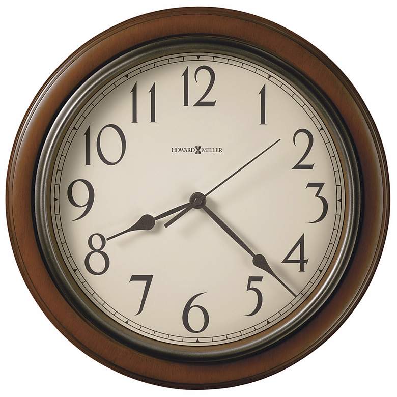 Image 1 Howard Miller Kalvin 15 1/4 inch Round Cherry Wall Clock
