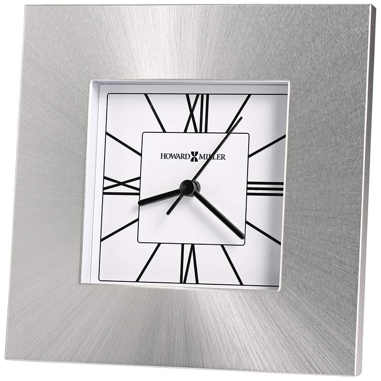 Image 1 Howard Miller Kendal 6 1/4" High Brushed Silver Modern Clock