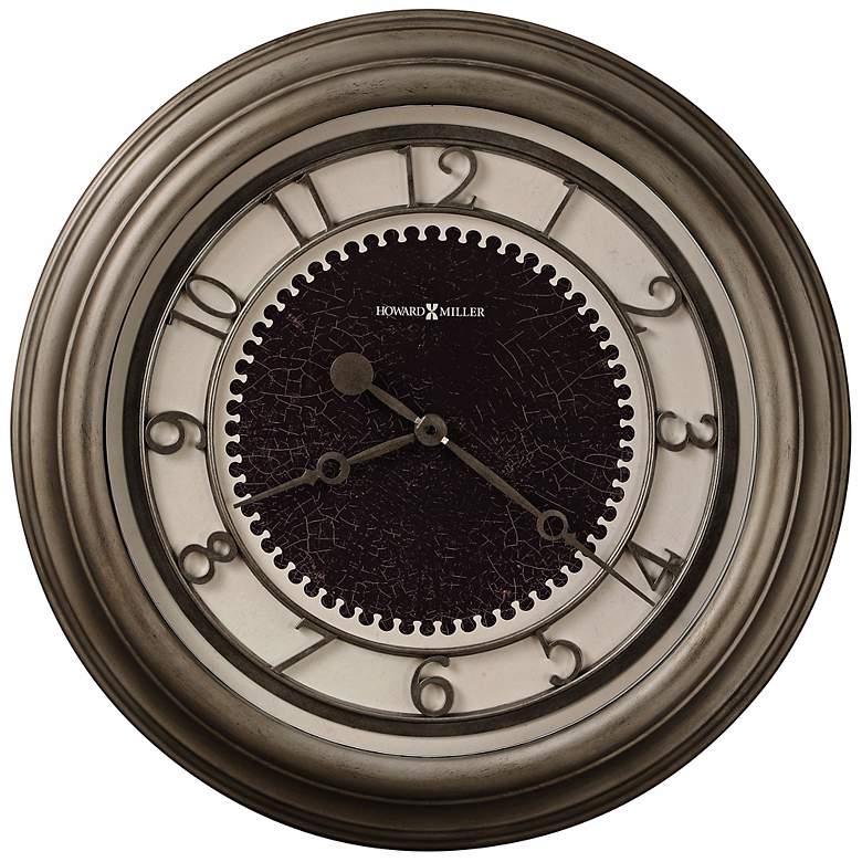 Image 1 Howard Miller Kennesaw 25 1/2" Antique Nickel Wall Clock