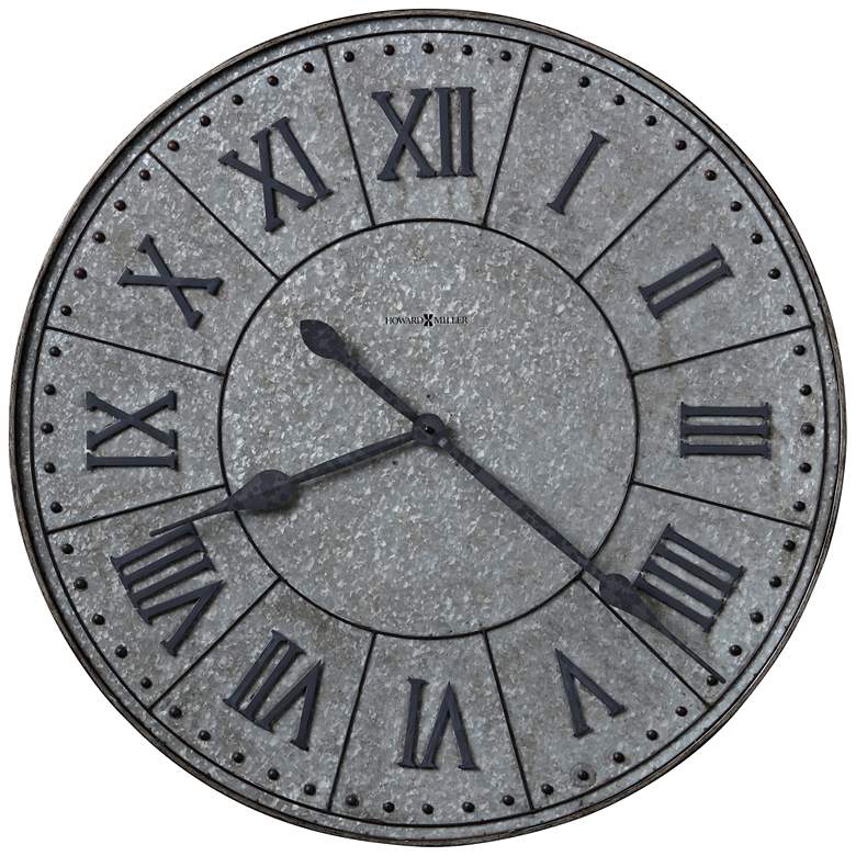Image 1 Howard Miller Manzine 32"H Ancient Charcoal Gray Wall Clock