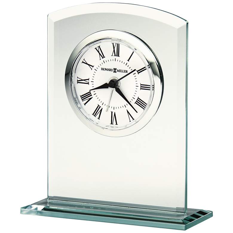 Image 1 Howard Miller Medina 4 3/4 inch High Beveled Glass Alarm Clock
