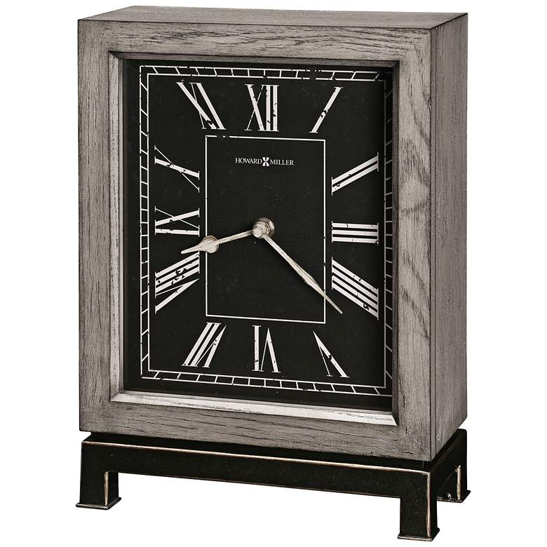 Image 1 Howard Miller Merrick 12 1/4 inch High Wood Grain Mantel Clock