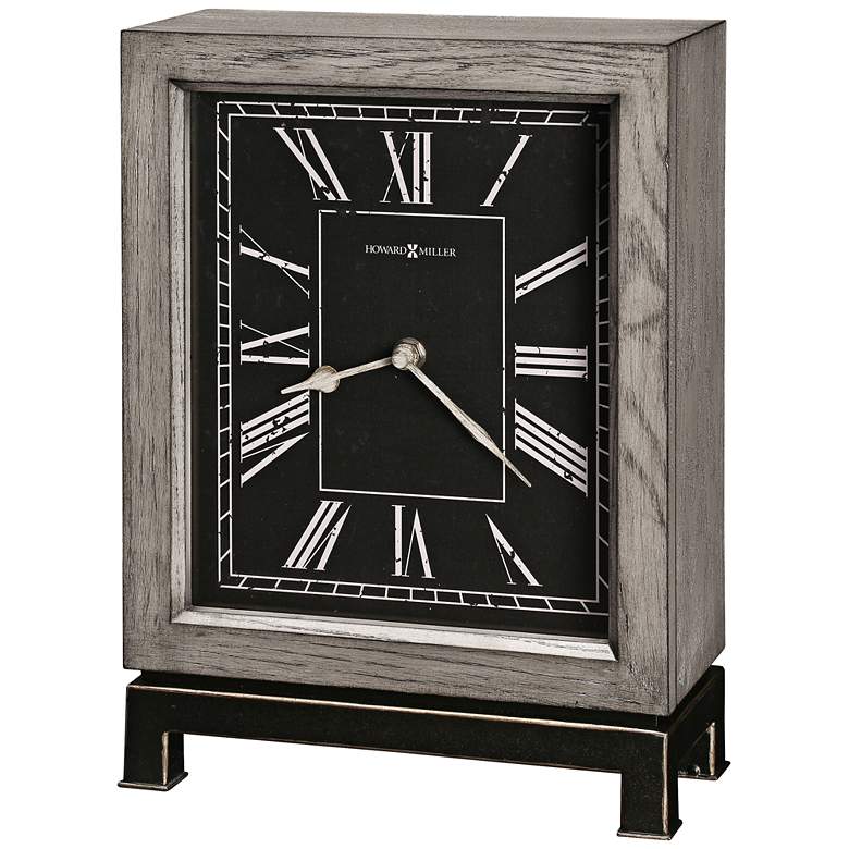 Image 1 Howard Miller Merrick 12 1/4" High Wood Grain Mantel Clock