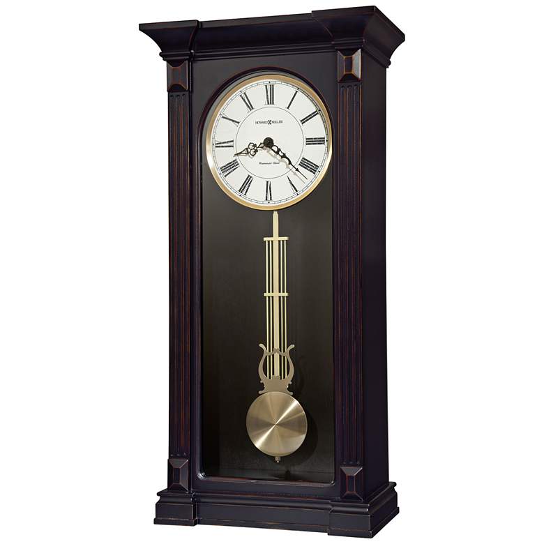 Image 1 Howard Miller Mia 25 3/4"H Worn Black Wall Clock