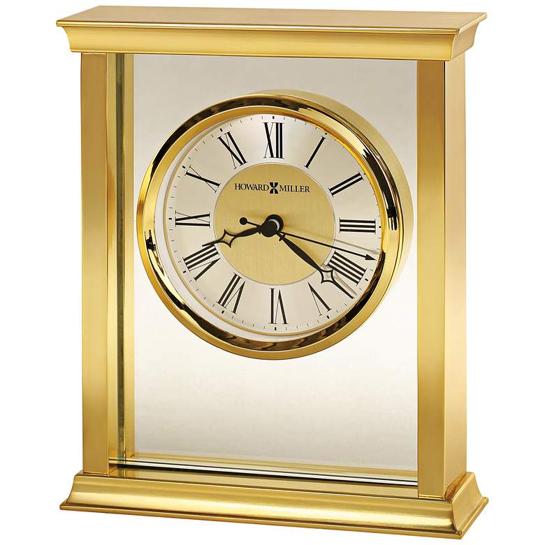 Image 1 Howard Miller Monticello 7 1/4" High Polished Brass Clock