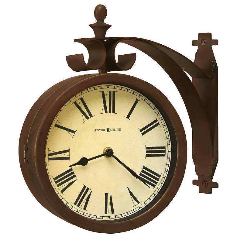 Image 1 Howard Miller O'Brien 12 1/4" Wide Double Dial Wall Clock
