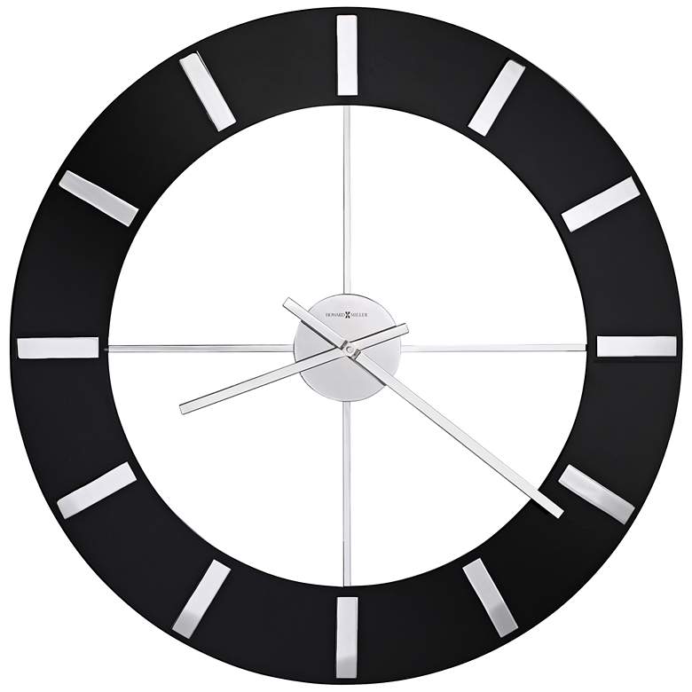 Image 1 Howard Miller Onyx 30 inch Round High-Gloss Black Wall Clock