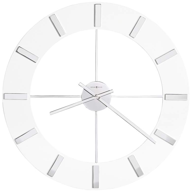 Image 1 Howard Miller Pearl 30 inch Round High-Gloss White Wall Clock