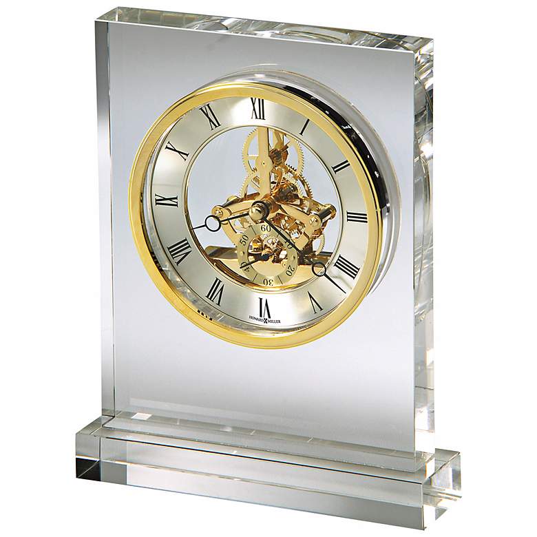 Image 1 Howard Miller Prestige 8 1/4" High Crystal Tabletop Clock