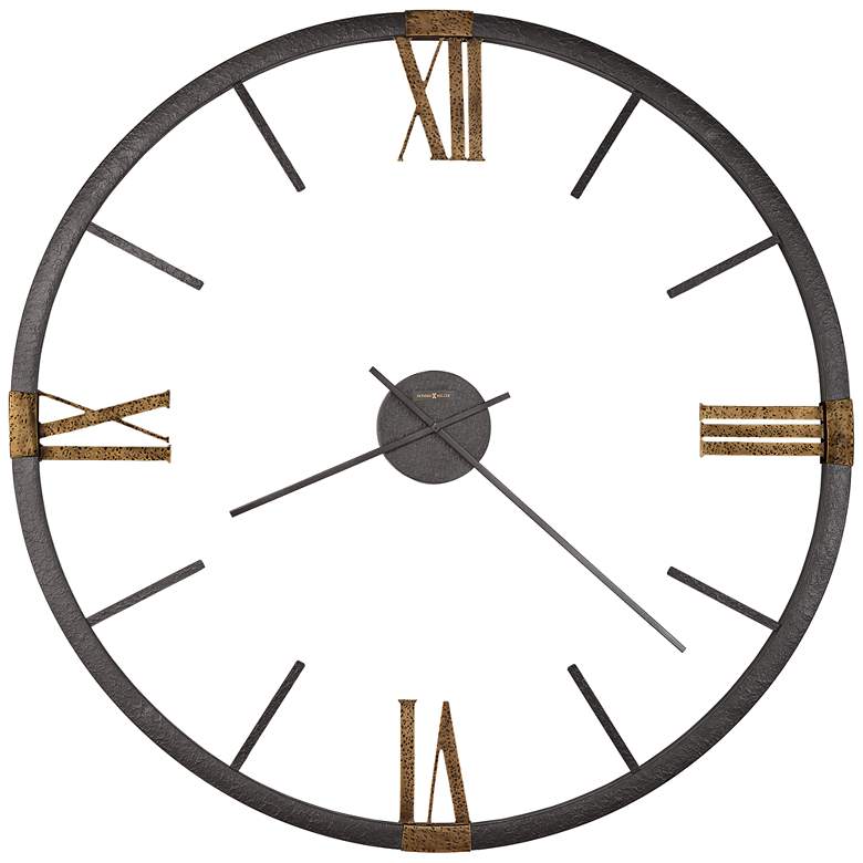 Image 1 Howard Miller Prospect Park 60" Open Face Charcoal Black Wall Clock