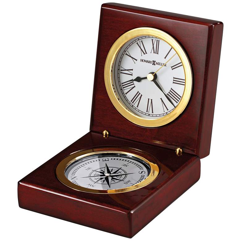 Image 1 Howard Miller Pursuit 4 1/2 inchH Rosewood Hall Compass Clock
