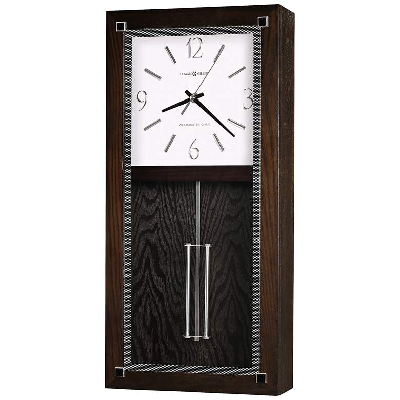 Image 1 Howard Miller Reese 21 inchH Black Coffee Pendulum Wall Clock