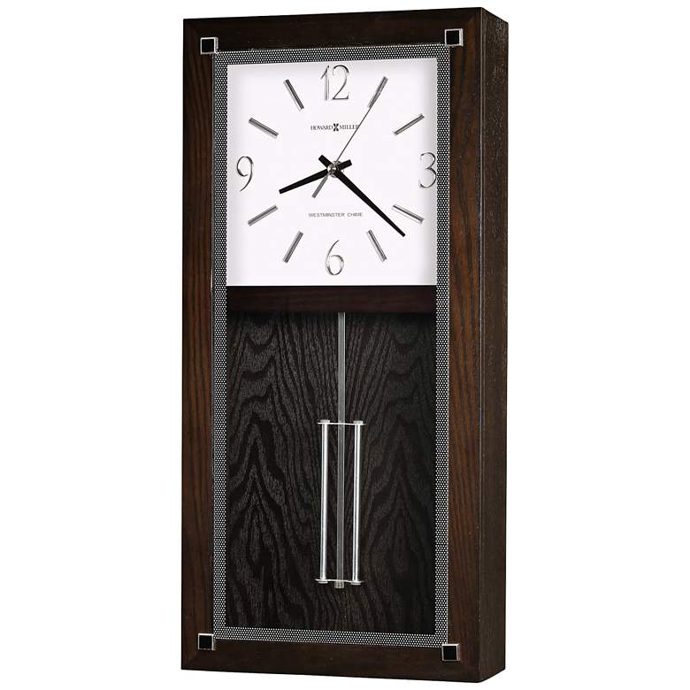 Image 1 Howard Miller Reese 21"H Black Coffee Pendulum Wall Clock
