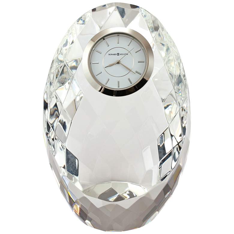 Image 1 Howard Miller Rhapsody 5 inch High Faceted Crystal Egg Clock
