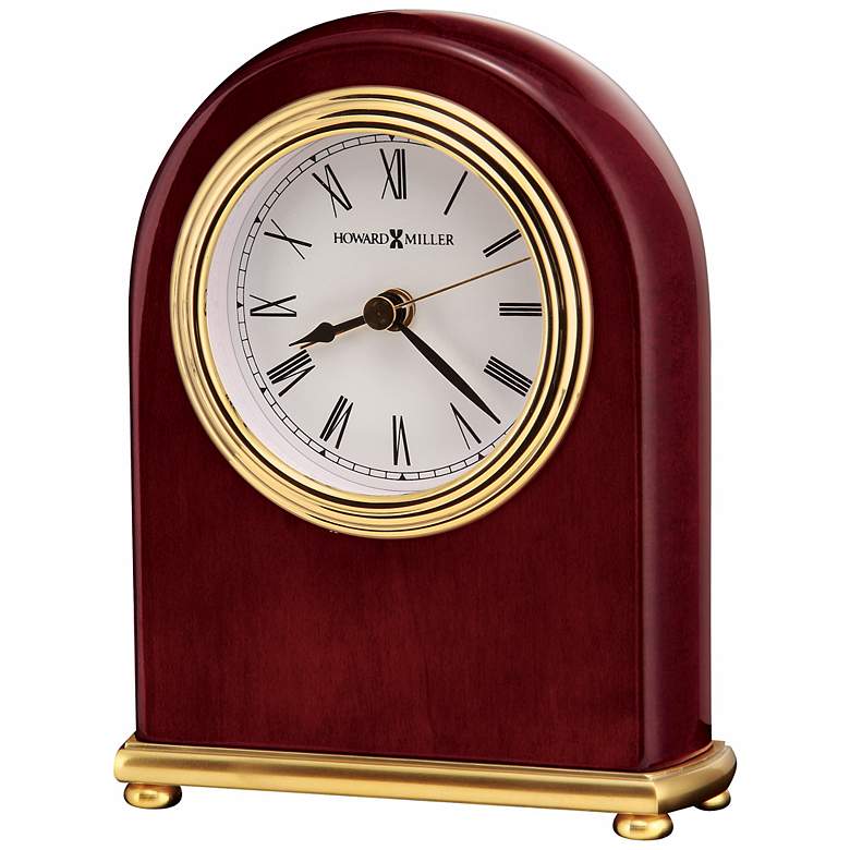 Image 1 Howard Miller Rosewood Arch 5 inch High Tabletop Alarm Clock