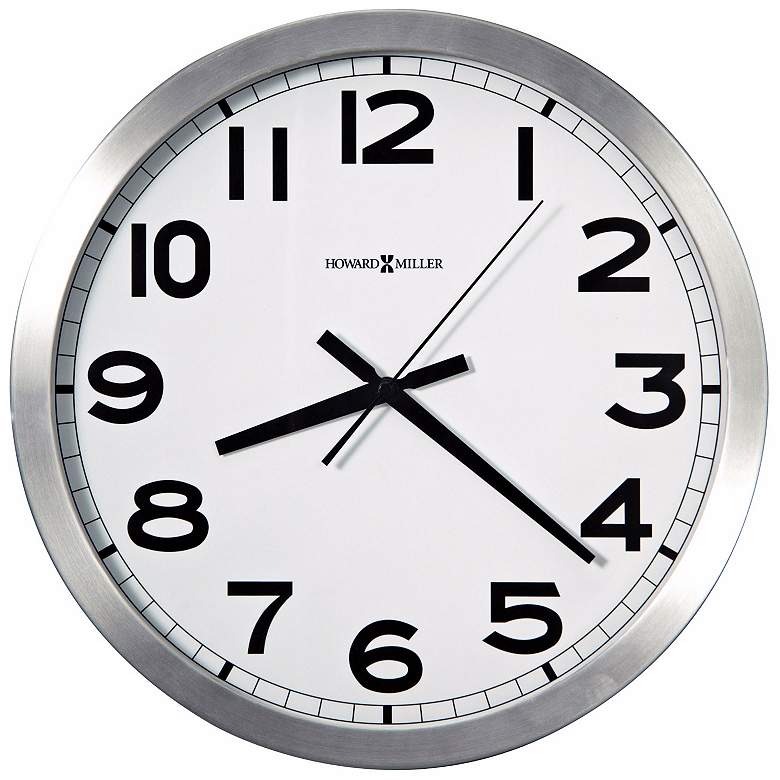 Image 1 Howard Miller Spokane 15 3/4 inch Wide Aluminum Wall Clock