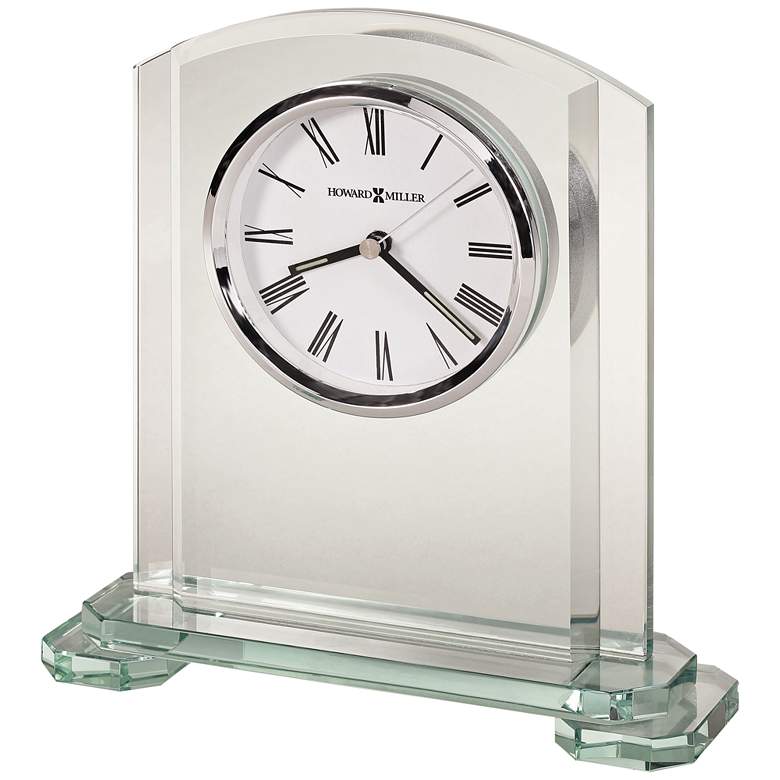 Image 1 Howard Miller Stratus 8 1/4 inch High Clear Glass Table Clock