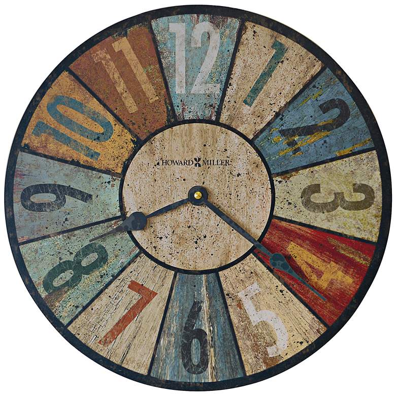 Image 1 Howard Miller Sylvan II Aged Multicolor 13" Round Wall Clock