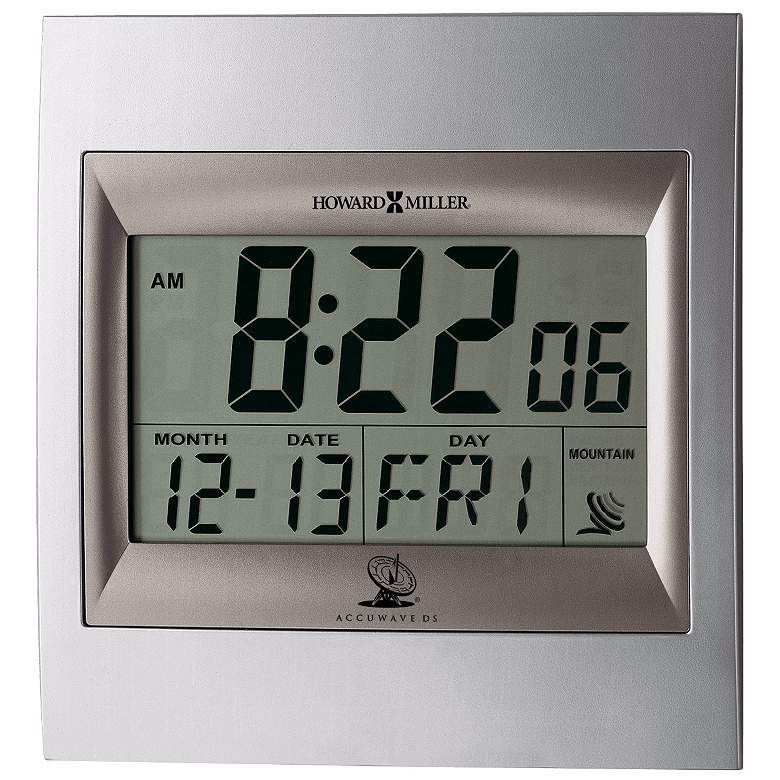 Image 1 Howard Miller Techtime II LCD 9 1/4 inch High Desk or Wall Clock