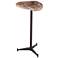 Howe 23" Matte Black and Petrified Wood Accent Table