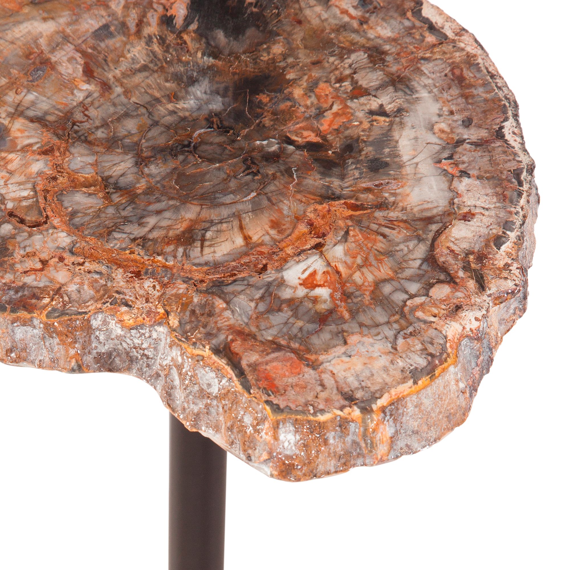 Image 3 Howe 23" Matte Black and Petrified Wood Accent Table more views
