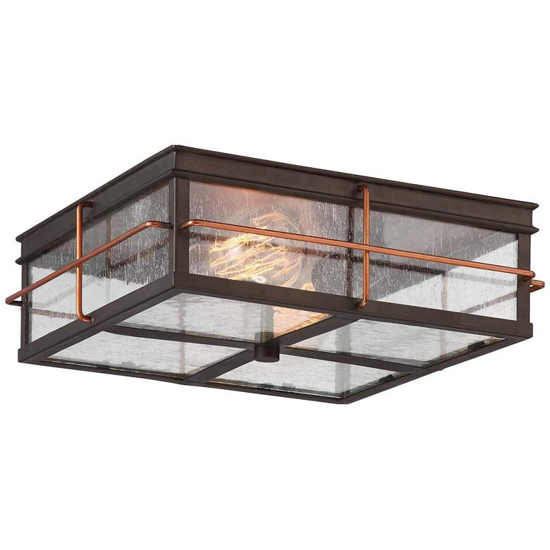 Image 1 Howell 12" Wide Bronze Square Outdoor Ceiling Light