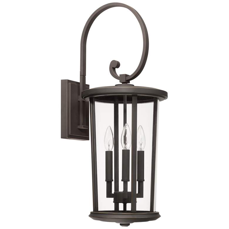 Image 1 Howell 26 1/4 inch High Oiled Bronze 3-Light Outdoor Wall Light