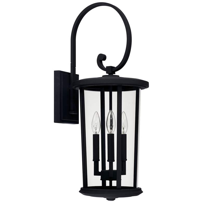 Image 2 Howell 26 1/4"H Black 3-Light Downbridge Outdoor Wall Light