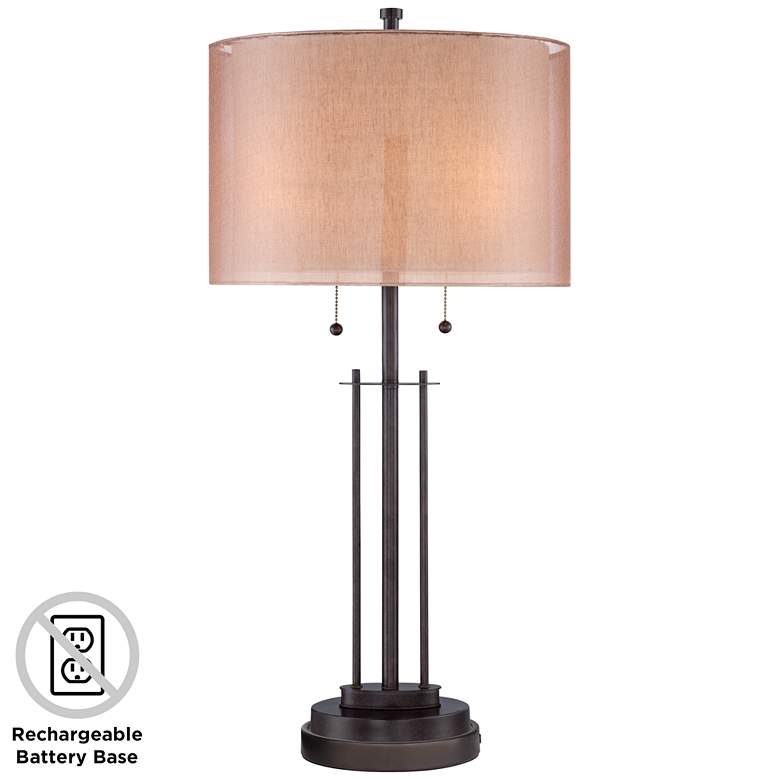 Image 1 Howell Bronze Table Lamp with Battery Pack Lamp Base