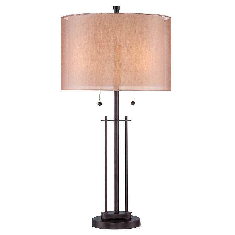 Image 3 Howell Double Drum Shade Bronze Table Lamp