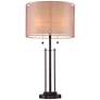 Howell Double Drum Shade Bronze Table Lamp in scene