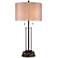 Howell Double Shade Bronze Table Lamp with USB Workstation Base