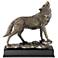 Howling Wolf 13" High Bronze Statue