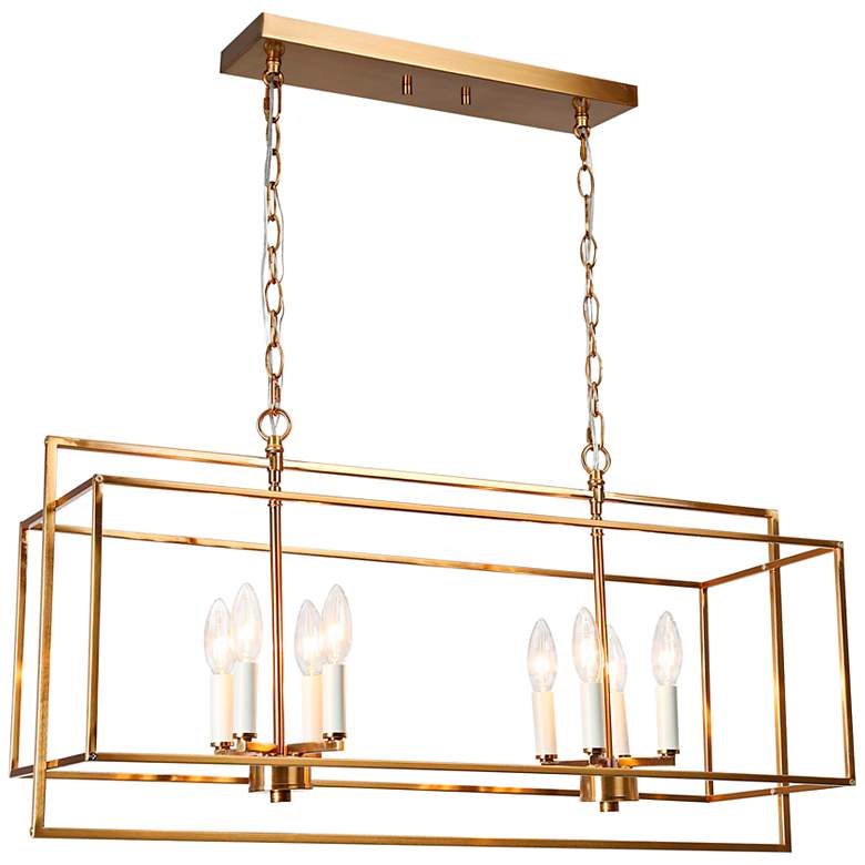Image 1 Hoyueren 32" Wide Matte Gold 8-Light Island Chandelier