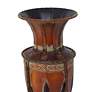 Huard Distressed Brown 26 1/2"H Amphora Vase w/ Metal Stand