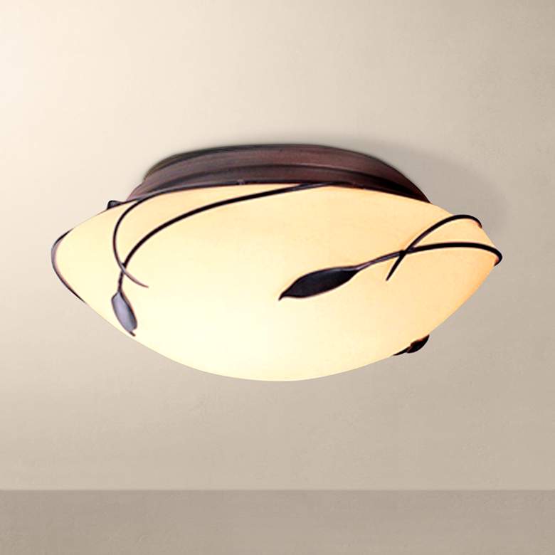 Image 1 Hubbardton Forge 13 3/4" Wide Twining Leaf Iron Light