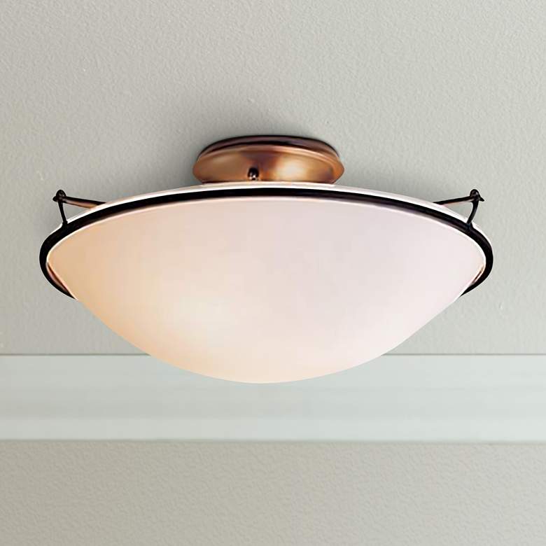 Image 1 Hubbardton Forge 17 inch Wide Dark Smoke Ceiling Light