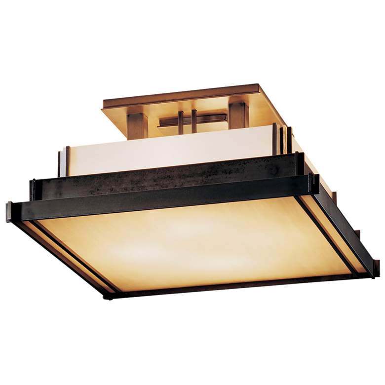 Image 1 Hubbardton Forge 17" Wide Dark Smoke Semi-Flush Ceiling Light
