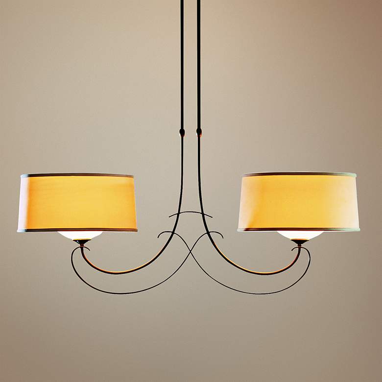 Image 1 Hubbardton Forge 42 1/2" Wide Bronze Duo Pendant Chandelier