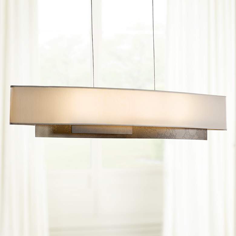 Image 1 Hubbardton Forge 42" Wide Facet Dark Smoke Pendant